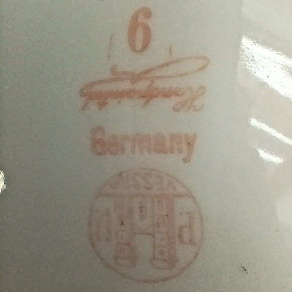 Vessra Germany Serving Bowl Hand Painted Floral Rose Pattern Gold Rim 8" Japan - Picture 5 of 7